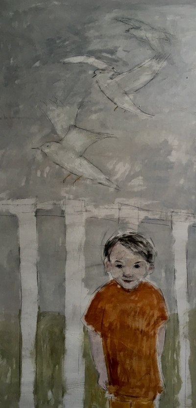 Joyce Gunn Cairns
Wee Boy With Gulls
Oil  122 x 66 cms
£975