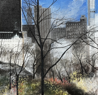 Sandra Moffat
Spring Day, Central Park, NYC
mixed media 31 x 31 cm 
£950