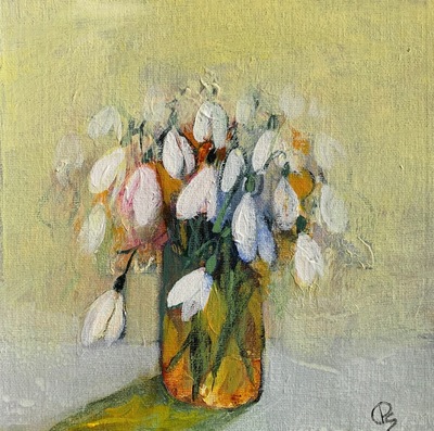 Snowdrops in a Yellow Glass
acrylic on canvas  20 x 20 cms
£475
SOLD