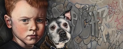 Susan Hutchison
Wee Man and his Dug  
Oil on canvas  20 x 50 cms  
£1650