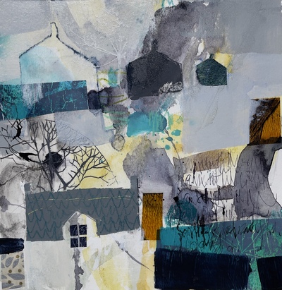 A House for the Ceilidh, Lewis
mixed media and collage on paper 20 x 20 cm
£480
