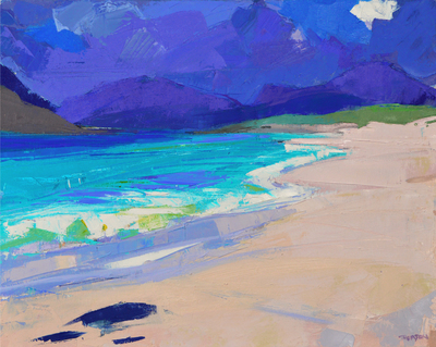 Marion Thomson
The Beach at Borve, Harris
Oil on canvas 40 x 50 cms 
£1150