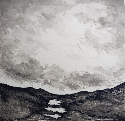 Naomi Rae
Storms Over the Three Lochs, Isle of Mull
Indian ink on paper  25 x 25 cms
£275
