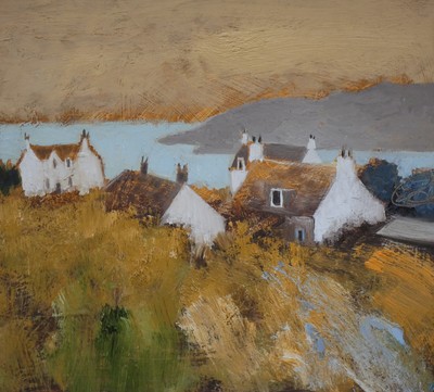 Cottages, Sutherland
oil on board 35 x 38 cm
£1200