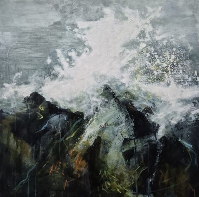 On a Stormy Day - Portpatrick
mixed media on canvas 75 x 75 cm
£1100