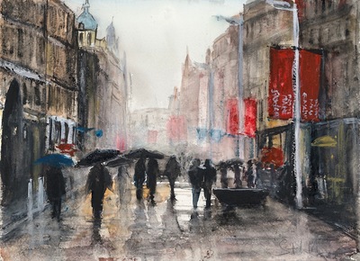 Glasgow Shoppers 
watercolour  30 x 40 cm 
£650
SOLD