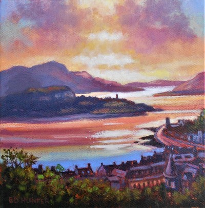 Ed Hunter
Sunset from McCaig's Folly, Oban
oil on canvas  20 x 20 cms
£450