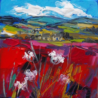 Judith I Bridgland
House with Blue Door, Tomintoul
oil on linen
20 x 20 cms
£650